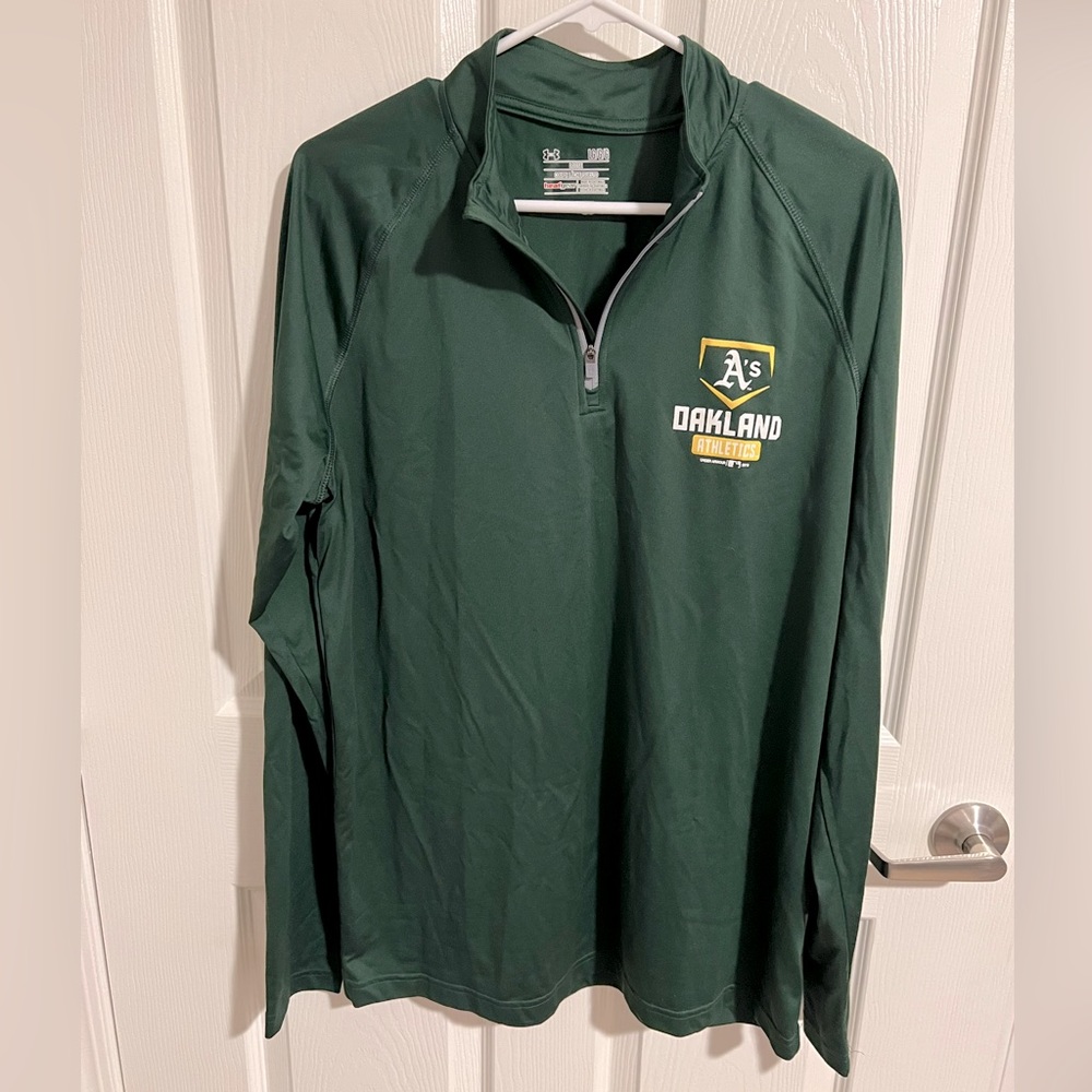 Under Armour Green Oakland A's Quarter-Zip Sweatshirt